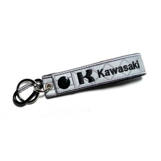 พวงกุญแจ KAWASAKI สีเทา สะท้อนแสง คาวาซากิ มอเตอรไซค์ บิกไบค์ MOTORCYCLE BIKER REFLECTIVE KEYCHAIN