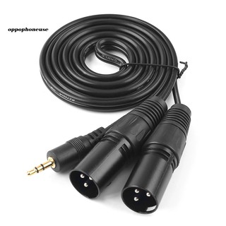 【OPPO】สายเคเบิลเสียงสเตอริโอ Aux Male to 2 Dual XLR Male 1.5 เมตร 3.5 มม. สําหรับโทรศัพท์มือถือ แล็ปท็อป