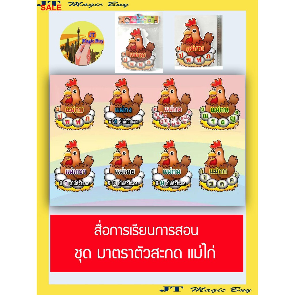❃สื่อการสอน ชุดมาตราตัวสะกด ( แม่ไก่ )  ภาษาไทย Thai คำสะกด ฟิวเจอร์บอร์ดสกีน