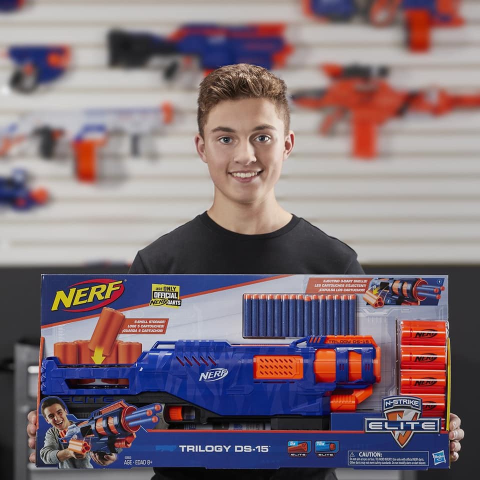 Nerf N-Strike Elite Trilogy DS-15 Toy Blaster With 15 Nerf Elite Darts ...