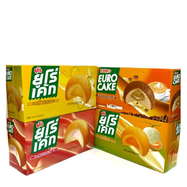 ยูโร่​ เค้ก​ พัฟเค้กสอดไส้​ บรรจุ​ 12​ ชิ้น​ (สินค้ามีตัวเลือก)​