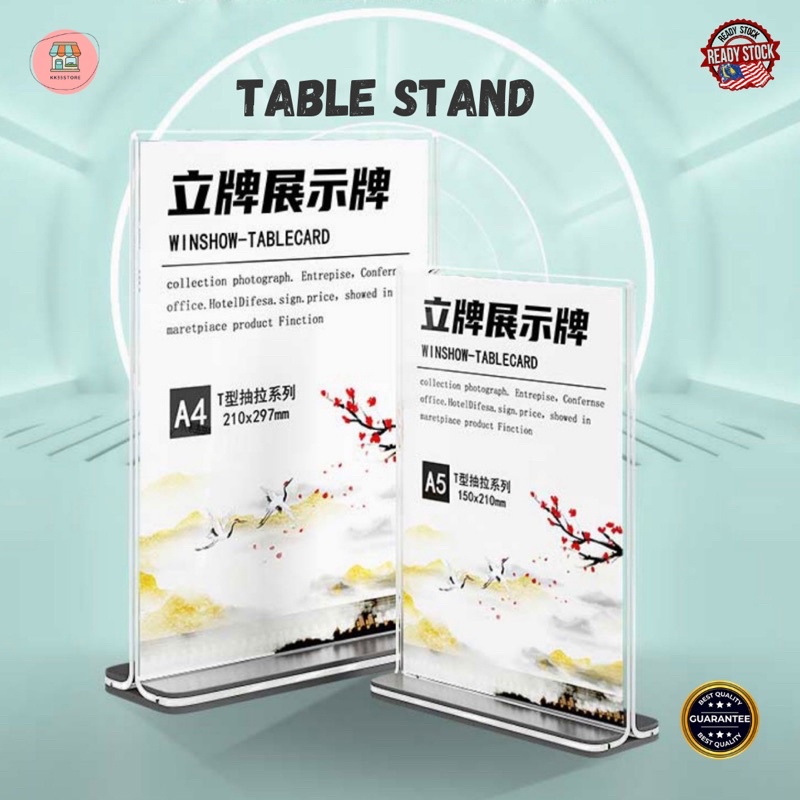 A4, A5, A6 Size Arcylic T-Shape Table Stand/Card Holder Display Stand