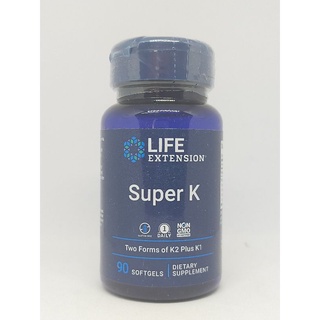 วิตามินเค เพื่อสุขภาพของหลอดเลือดและหัวใจ ช่วยให้กระดูกแข็งแรง (Life Extension Super K 90 softgels)