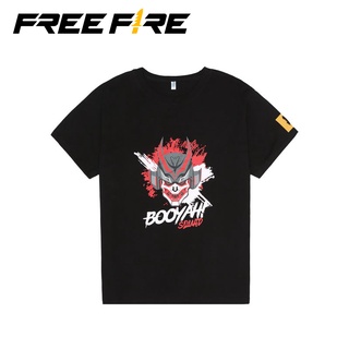 Free Fire เสื้อยืดผ้าฝ้าย แขนสั้น ลาย Blood Demon สีดำ ไซซ์ M-XXL