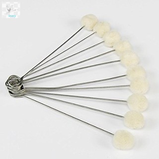 20 Pcs DIY Leather Tool Accessories Wool Daubers Assisted Dyeing Wools Ball Brush Metal Handle