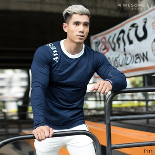 เสื้อยืด รุ่นT111 Awesome (ออซั่ม) (unisex) เสื้อยืดสีพื้น แขนยาว คอกลม (Super comb Cotton)