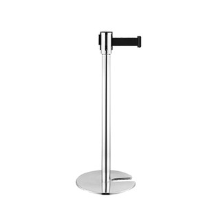 เสากั้นทางเดินสีเงิน ฐานเว้า - STANCHION STANLESS BELT