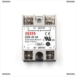 Smileofen รีเลย์ SSR-40AA-H 40A ขนาดจริง 80-250V AC เป็น 90-480V AC SSR