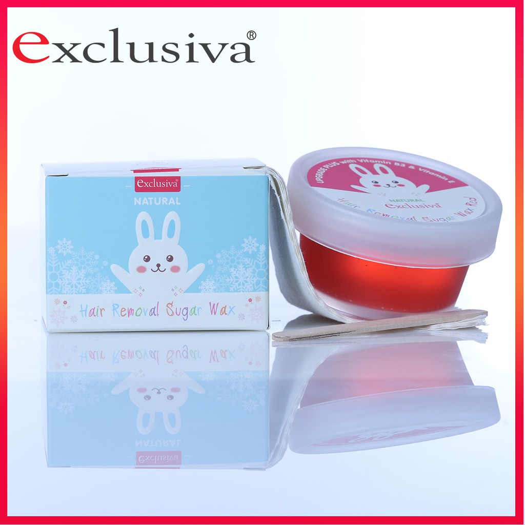 แว็กซ์กำจัดขน สูตรธรรมชาติ เอ็กซ์คลูซีว่า สีแดง 80g.