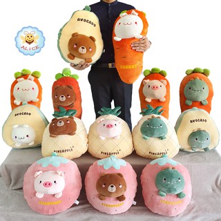 ตุ๊กตาชุดผักผลไม้ size m กระต่าย หมู หมี กระบองเพชร นุ่มมาก ซักเครื่องได้ fancy fruit salad doll alicdolly​