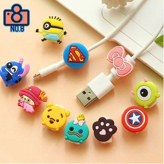 No.8 Charger Cable Protector ตัวล็อค กันสายชาร์จหัก ถนอมสาย ลายการ์ตูน