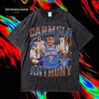 เสื้อยืดผ้าฝ้าย เสื้อยืด โอเวอร์ไซซ์ แขนสั้น โอเวอร์ไซซ์ ลาย ANTHONY VINTAGE TEE CARMELO