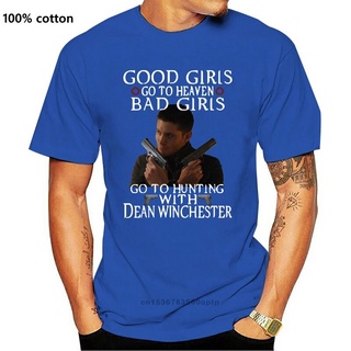 [S-5XL] ใหม่ เสื้อยืด พิมพ์ลาย Supernatural Bad Go To Hunting With Dean Winchester สีดํา Jmlklf98Lllohl46