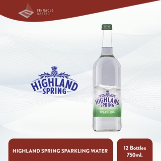 💥สินค้าพร้อมส่ง💥 Highland Spring Sparkling Mineral Water 750ml. x 12 Glass Bottles