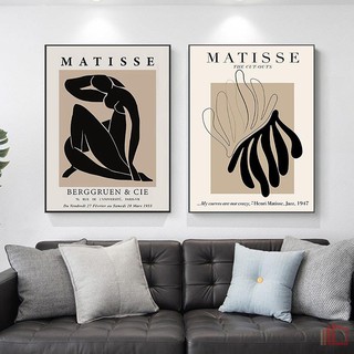 โปสเตอร์ผ้าใบพิมพ์ลาย Henri Matisse Minimal Illustration ไม่มีกรอบรูปสําหรับตกแต่งบ้าน