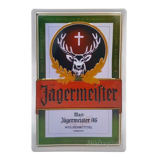 ป้ายสังกะสีวินเทจ Jagermeister (ปั๊มนูน)