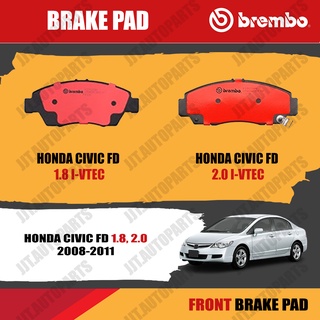 Brembo ผ้าเบรค HONDA CIVIC FD 1.8 i-Vtec, 2.0 i-Vtec ฮอนด้า ซีวิค FD เครื่อง 1.8 i-Vtec, 2.0 i-Vtec [หน้า, ดิสก์หลัง]