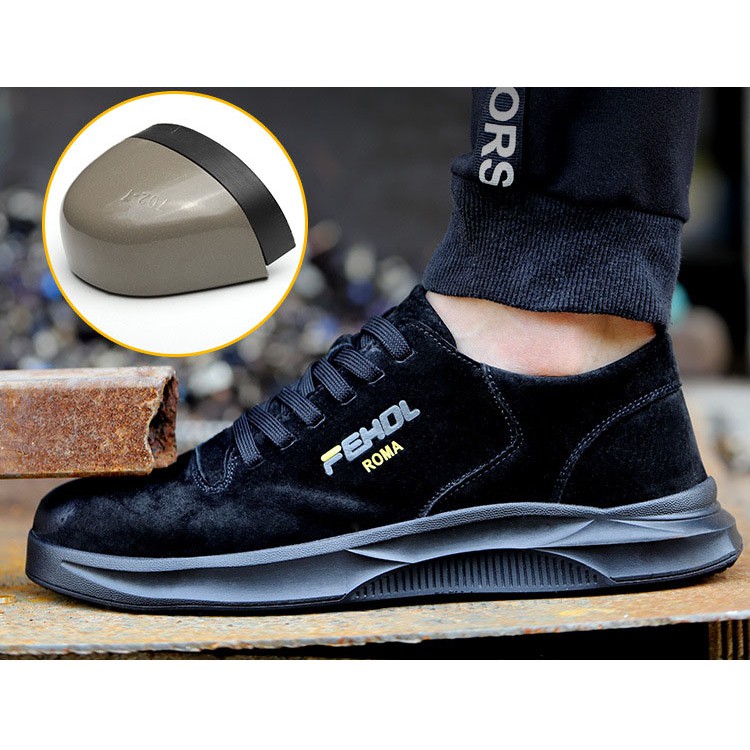 Safety shoes รองเท้าเซฟตี้ หนังแท้ รองเท้าหัวเหล็ก รองเท้านิรภัย รองเท้าเซฟตี้sport ดีไซส์สวย พื้นกันลื่น NO.8/BL