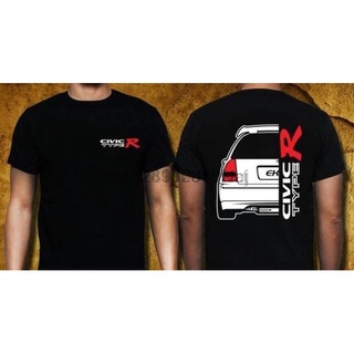 เสื้อยืดคอกลม ผ้าฝ้าย ลาย Civic Type R EK9 สีดํา สําหรับผู้ชาย (1) O65YT663615สามารถปรับแต่งได้