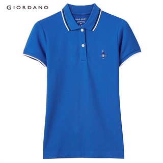 GIORDANO เสื้อโปโลผู้หญิง ปักclassicMan - Womens Classic Man polo 05319260