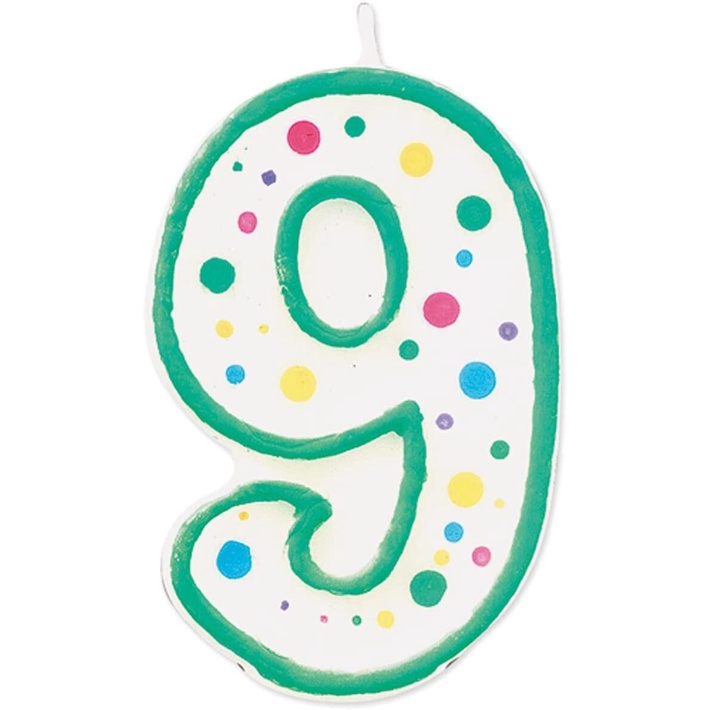 WILTON GREEN EDGED PARTY CANDLE - NO. 9