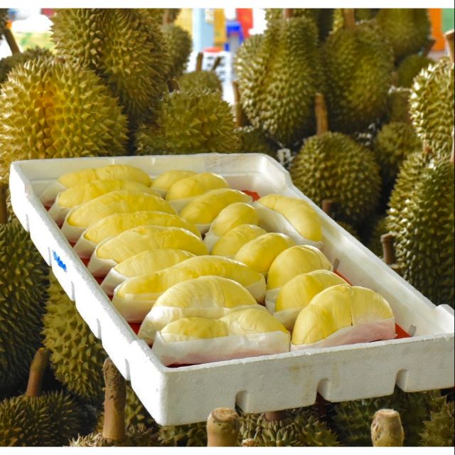 ทุเรียนหมอนทอง​ Durian​ แกะเนื้อพร้อมทาสุกห่ามกำลังดี​ น้ำหนักเนื้อทุเรียน​แพ็ค​ละ 1กก.