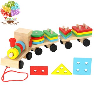 รถไฟไม้ของเล่นสําหรับเด็ก