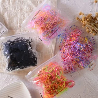 ยางรัดผมเด็ก 30 กว่าแบบ เส้นเล็ก ใหญ่ ยางสีดำ ยางสี พร้อมถุงซิป