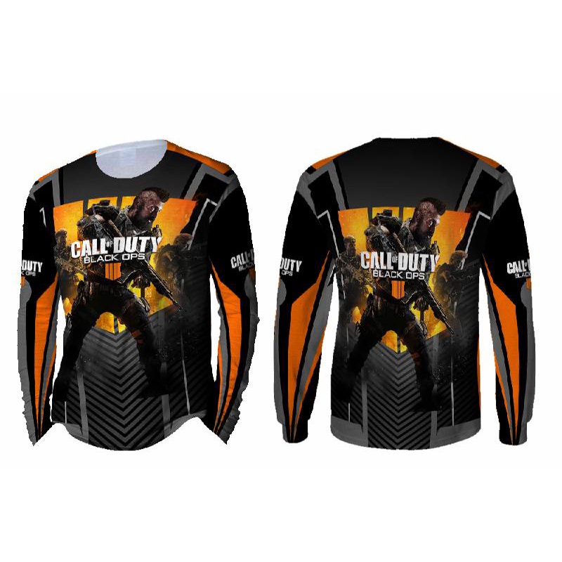 [TiniShop] CALL OF DUTY BLACK OPS 4 แขนยาวผู้ชายพิมพ์ลาย Esports Gamers Jersey