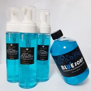 (พร้อมส่ง) โฟมทำความสะอาดขณะสัก Blue Soap 100 มล.