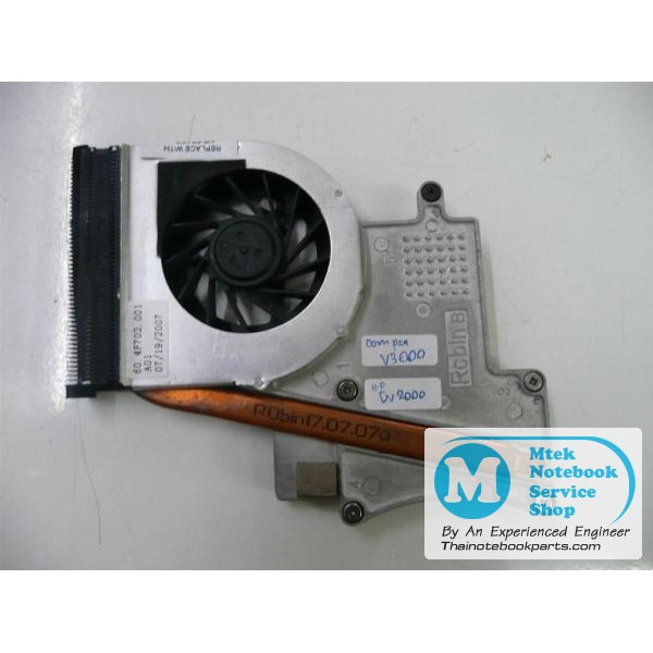 พัดลมและฮีทซิ้งค์ระบายความร้อนโน๊ตบุ๊ค HP dv2000 Compaq V3000 - 60.4F702.001 Cooling Fan &amp; Heatsink มือสอง