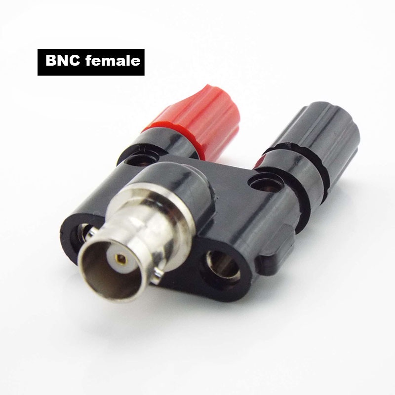อะแดปเตอร์เชื่อมต่อเสียง BNC Male to Dual 4 มม. Banana BNC Female Jack Coaxial RF