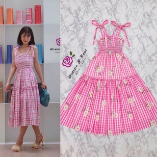 Dress สายเดี่ยวสีชมพูสุดน่ารัก