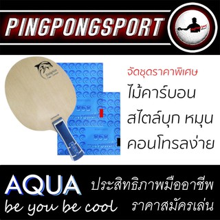 ไม้ปิงปองคาร์บอน PPH Dolphin + ยางปิงปอง Kokutaku 868 Spin Power สองด้าน