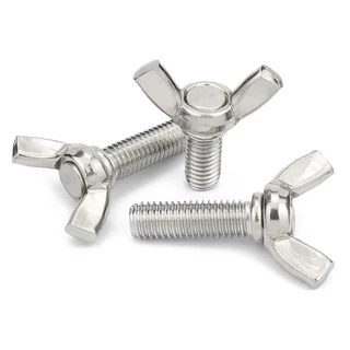 น็อต สกรู หางปลา ปีก สี่เหลี่ยม สแตนเลส 304 เกลียวมิล หยาบ M8 / Wing Screw Rectangular SUS304 M8