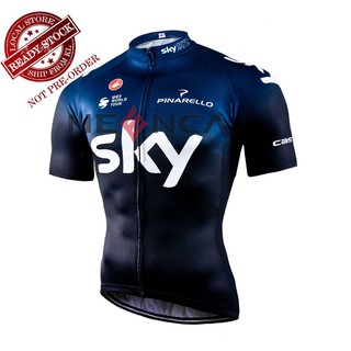 [คลังสินค้าพร้อม] SKY ทีมเสื้อเจอร์ซีย์นักปั่น/ชุดปั่นจักรยาน