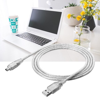 สายเคเบิลอะแดปเตอร์ USB 2.0 ตัวผู้ เป็น Firewire iEEE 1394 4 Pin ตัวผู้ ยาว 1.2 ม. สีขาว