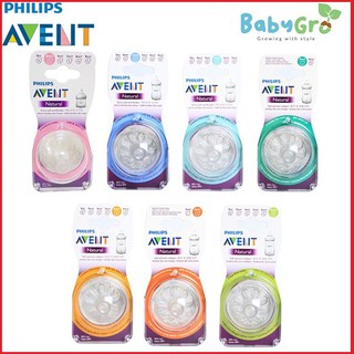 Philips Avent จุกนมซิลิโคนธรรมชาติ สําหรับขวดนม จุกนม (2 ชิ้น/แพ็ค)