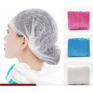 หมวกคลุมผม หมวกตัวหนอน 100ชิ้น หนา10กรัม 19นิ้ว 4สี