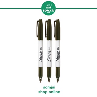 Sharpie (ชาร์ปี้) Marker Fine แพ็ค 3 ด้าม ปากกามาร์คเกอร์ Permanent Marker ปากกากันน้ำ ปากกาเขียนแผ่นพลาสติก