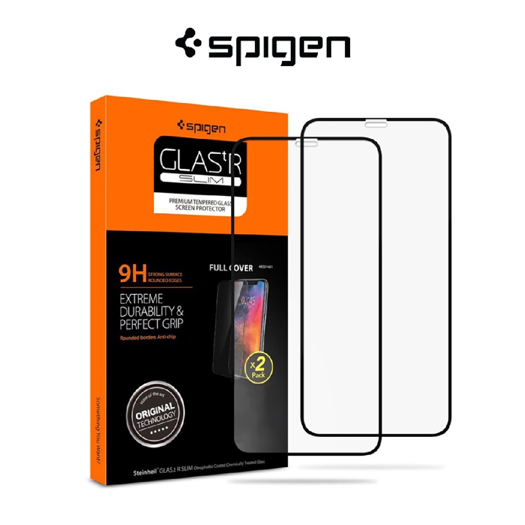 Spigen กระจกนิรภัย แบบเต็มจอ สําหรับ iPhone 11 Pro Max/XS Max (2 แพ็ค)