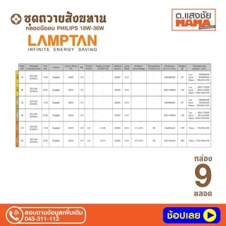 หลอดนีออน LAMPTAN 18W ชุดสังฆทาน บรรจุชุด 3 และ 9 หลอด