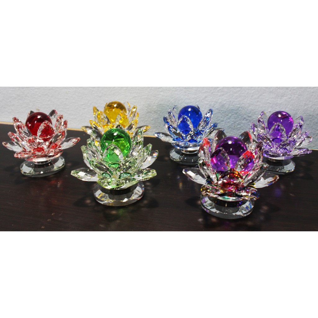 ฐานบัวคริสตัล ฐานดอกบัว  8 สี ขนาด 3 เซน พร้อมส่ง