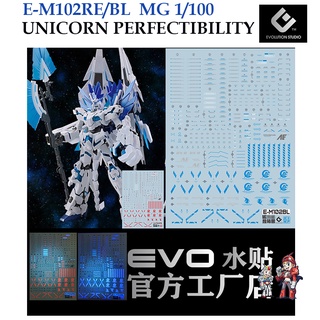 ดีคอลน้ำ [EVO] E-M102 UNICORN PERFECTIBILITY MG 1/100 FLUORESCENT WATER DECAL E-M102RE/E-M102BL EM 102 EM102