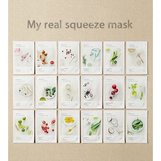 NEW!! Innisfree My Real Squeeze Mask 20 ml. สูตรใหม่ เข้มข้นกว่าเดิม เพิ่มเติมคือบางเบา