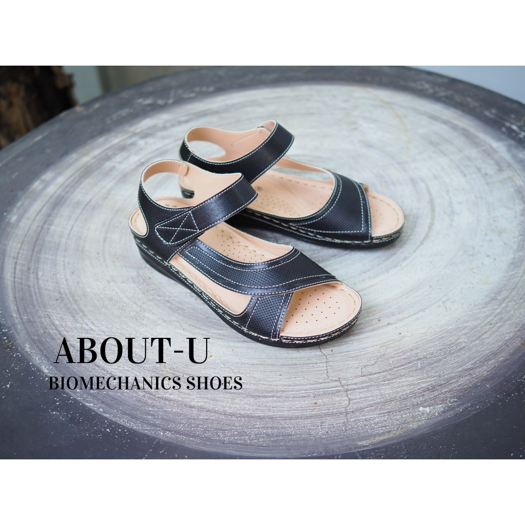 ABOUT-U รองเท้าเพื่อสุขภาพผู้หญิง รัดส้น ใส่สบาย น้ำหนักเบา เย็บรอบ ใช้ทน กันน้ำ กันลื่น รุ่นรัดส้น