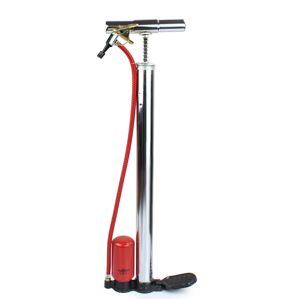 Telecorsa ที่สูบลม ปั๊มลม ที่สูบลมรถ รุ่น Red-silver-bicycle-pump-05i-June