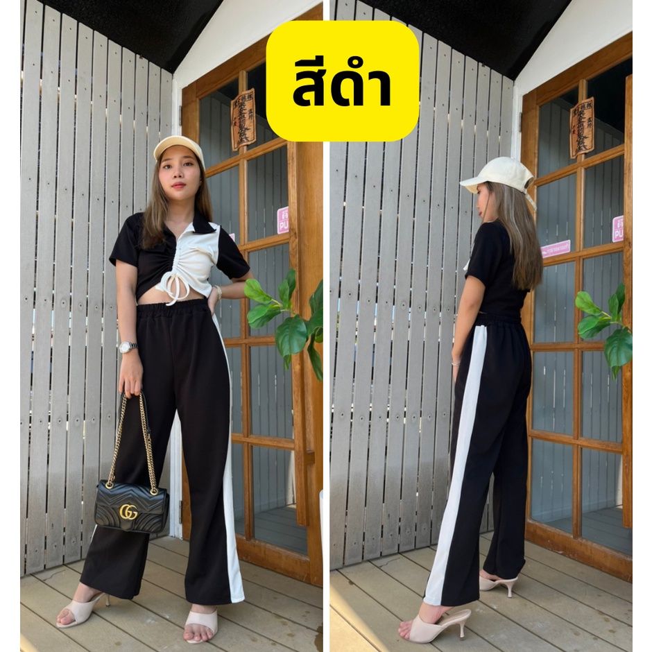 เซตเสื้อ + กางเกง    เสื้อครอบแขนสั้นรูดหน้า ขายาวทูโทน เสื้อ  อก 32 – 38 ยาว 16 นิ้ว รอบต้นแขน 16 นิ้ว ปลายแขน 10 นิ้ว – โปรปัง
