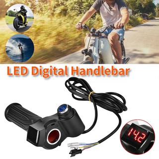 24/36/48/60/72V LED ดิจิตอลเมตรไฟฟ้าสกู๊ตเตอร์จักรยานคันเร่ง Handlebar พร้อมสวิตช์ไฟ LED จอแสดงผลจักรยานอุปกรณ์เสริม