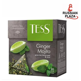 ชาเขียว Tess Ginger Mojito ในซองปิรามิด สินค้านำเข้าจากรัสเซีย ชาหอมคุณภาพดีแบรนด์ดังจากรัสเซีย จำนวน 20 ซอง